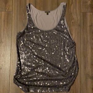 GUC Express sequin tank silver sz large